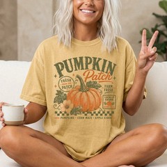 Pumpkin Patch Shirt Vintage Autumn Farm Fresh Pumpkin Fall Unisex Graphic Tee