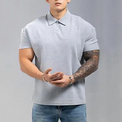 2025 Summer Simple Solid-color Chinese Polo Henry Collar Sporty Casual Breathabl