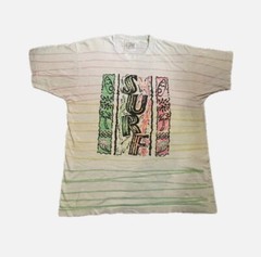 Vintage 90s Surf Mania T-Shirt XL Single Stitch Neon Surfing Palm Trees