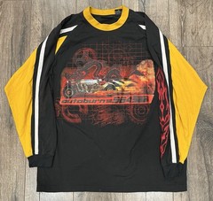 Vintage 90s Y2K No Boundaries Autoburn 564 Flames Long Sleeve Skate XL Shirt
