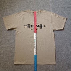 Reno Nevada Bike Rally Shirt Mens Large Beige Double Side Skull Wings Logo 2013