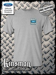 Built FORD Tough Logo T-Shirt -Licensed Authentic F-150 Truck Mustang Left Chest
