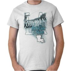 Louisiana Fishing Souvenir Travel LA Tourist Adult Short Sleeve Crewneck Tee