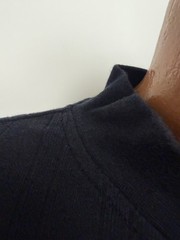 Vintage Ribbed Mock Neck Shirt Men XL Stretchy Minimal Preppy Black Rayon Cotton
