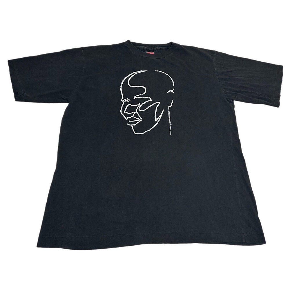 Vintage 90s Hardcore Kenya Shirt Mens 2XL Art Abstract Tee Faded Black