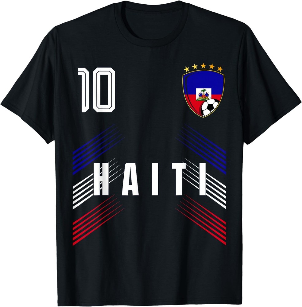 Haiti Flag Haitian Pride Lovers Coton Unisex Tshirt, Football Soccer Fan Tee