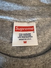 Supreme New York Gray Blank Shirt USA Hypebeast Skateboarding Size M NWOT