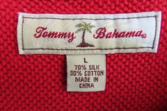 Tommy Bahama Men’s Red Regular T-Shirt 70% Silk with Collar Size L