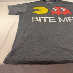Pac-Man Bite Me Gray Stressed XL T-Shirt C-Life Group Ltd.Mexico