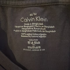 Calvin Klein Men’s M Dark Gray 100% Cotton Short Sleeve T-Shirt Plain No Pockets