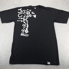 Sean John Shirt Mens XXXL Black Graphic Print Short Sleeve Crew Neck Y2K Hip Hop