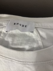 RHUDE World Championship Ivory Cotton Graphic Short Sleeve. Marks Under Arms