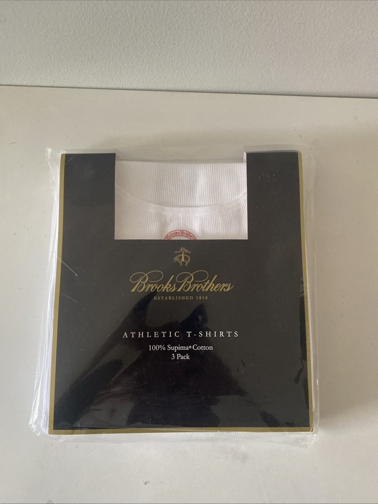 Brooks Brothers Athletic Supima Cotton Sleeveless T Shirts 2 Pack Med Ribbed
