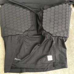 NWT NIKE PRO Men Large Black Compression Base Layer w/ Ribs and Back Padding