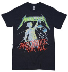Official Metallica T Shirt And Justice For All Black New
