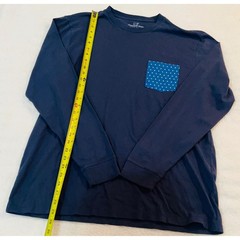 Vineyard Vines Mens Long Sleeve Pocket T-Shirt Navy Blue Stars Logo Large