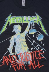 Official Metallica T Shirt And Justice For All Black New