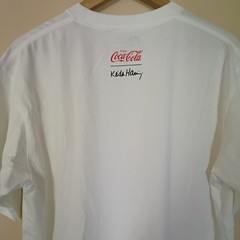 Uniqlo T-Shirt Mens Medium White Keith Haring Coca-Cola Casual Pop Art Tee