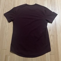 BYLT Drop Cut SS Lux T Shirt Mens Large Purple Polka Dot Stretch Performance
