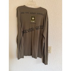 US Army Mens 2XL Soldier’s Creed Long Sleeve Graphic T-Shirt Olive Green USA