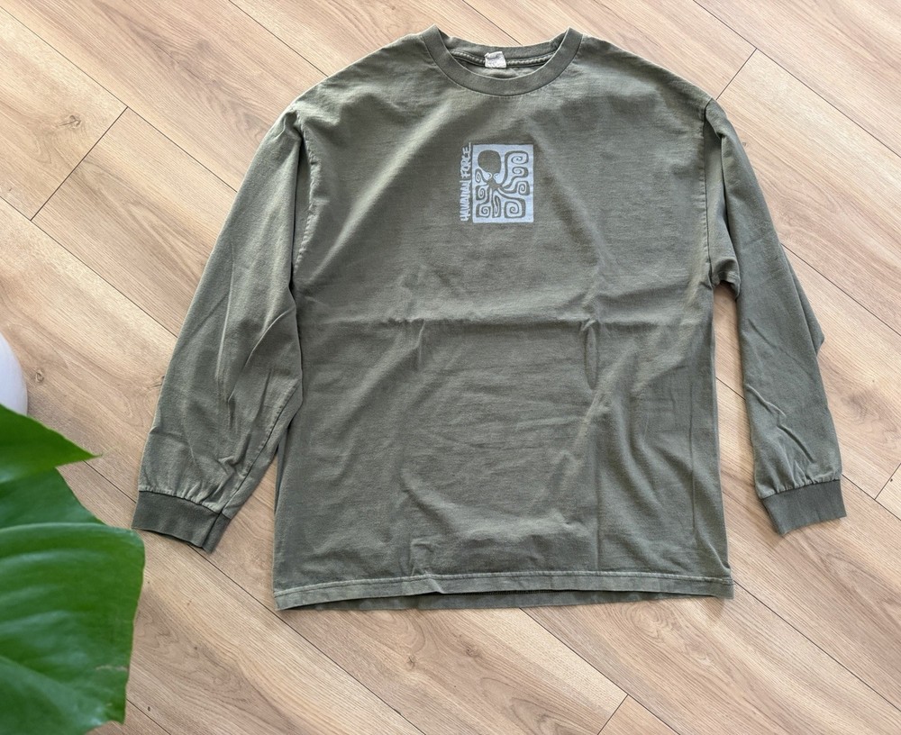 Vintage Y2K Surf Shirt Hawaii Olive Graphic 2000s Box Logo XL