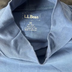L.L. Bean Mock Neck Shirt Mens XL Blue Long Sleeve Cotton Layering Basic