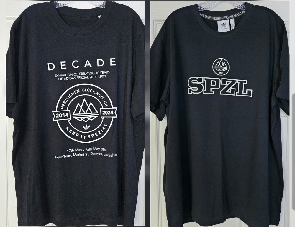 2 Adidas Spezial Spzl Tshirts. BNWT Logo Tee – XXL, Darwen Decade Tee – XL