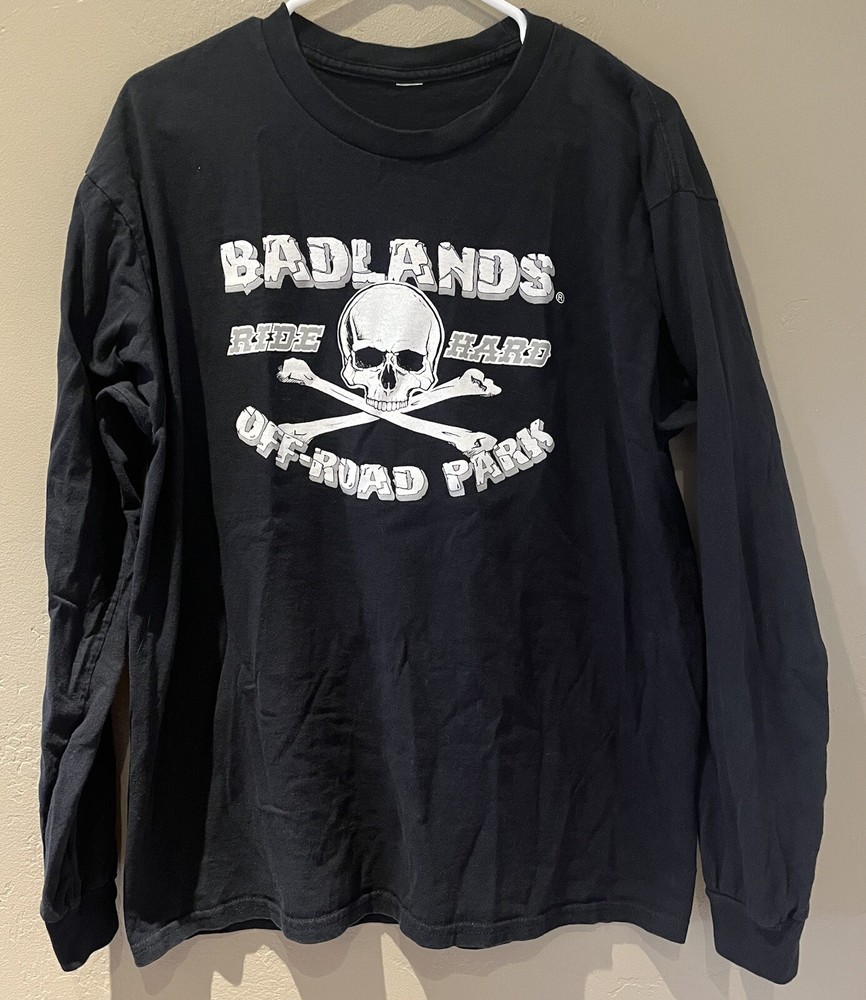 Badlands Off Road Park Attica, IN Long Sleeve T-Shirt Size L (*see description)