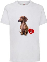 Brown Dachshund Dog Pet Heart Family Novelty T Shirt Various Colours And Sizes