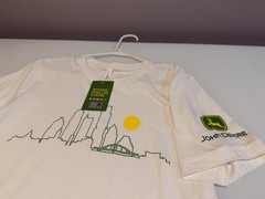 Unisex Size M- Bella Canvas- John Deere Tshirt With Skyline- White/Green