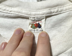 Vintage 1980s Fruit of the Loom Mens Sz M White Thrashed Shirt Single Stitch USA