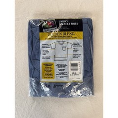 Vintage 90s Fruit of The Loom Golden Blend Blue 50/50 Pocket Tee New In Package