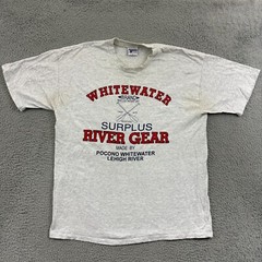 Vintage Discovery Channel Shirt Mens XL Gray White Water Short Sleeve 90s Pocono