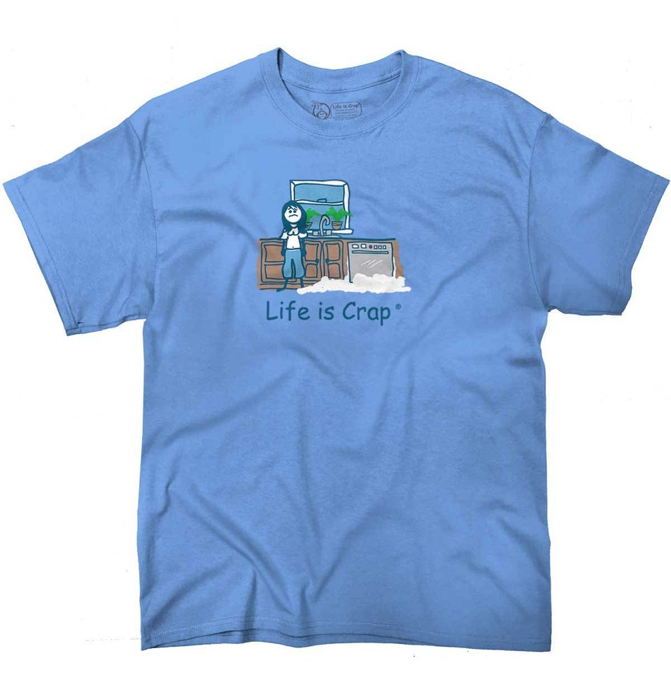Life is Crap Funny House Wife Problems Gift Womens Graphic Crewneck T Shirt Tee