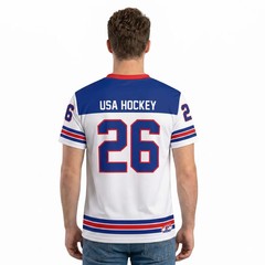 USA Hockey Officially Licensed 2026 Jersey Replica White T-shirt
