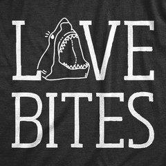 Mens Love Bites Funny Shark Dating Relationship Valentine’s Day T shirt