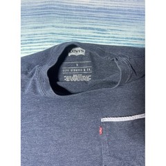 Levis Mens Small Navy Blue Heather Pocket T-Shirt Short Sleeve Crew Neck Tee