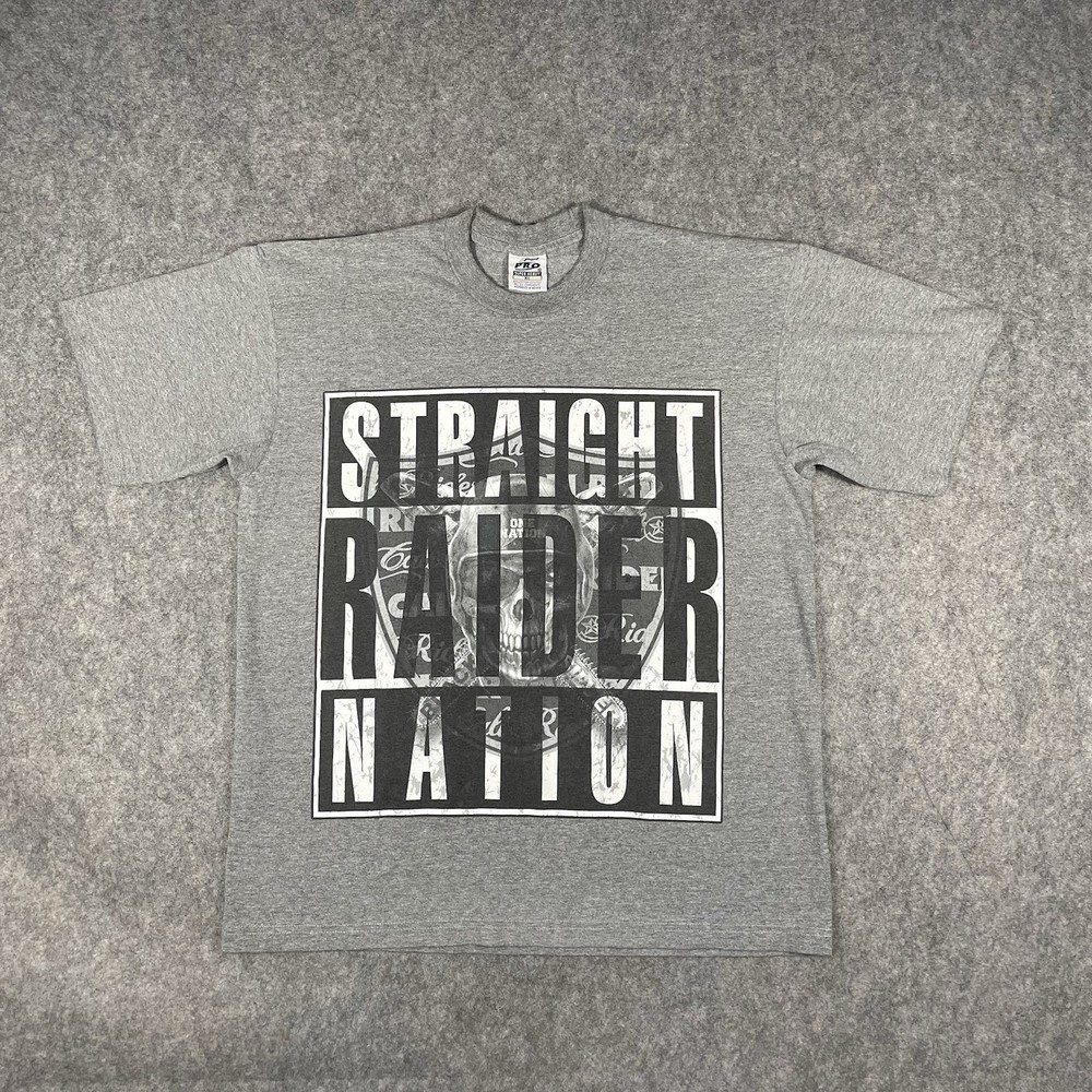 VTG Straight Outta Raider Nation T-shirt Mens XL Oakland Football Skull Street