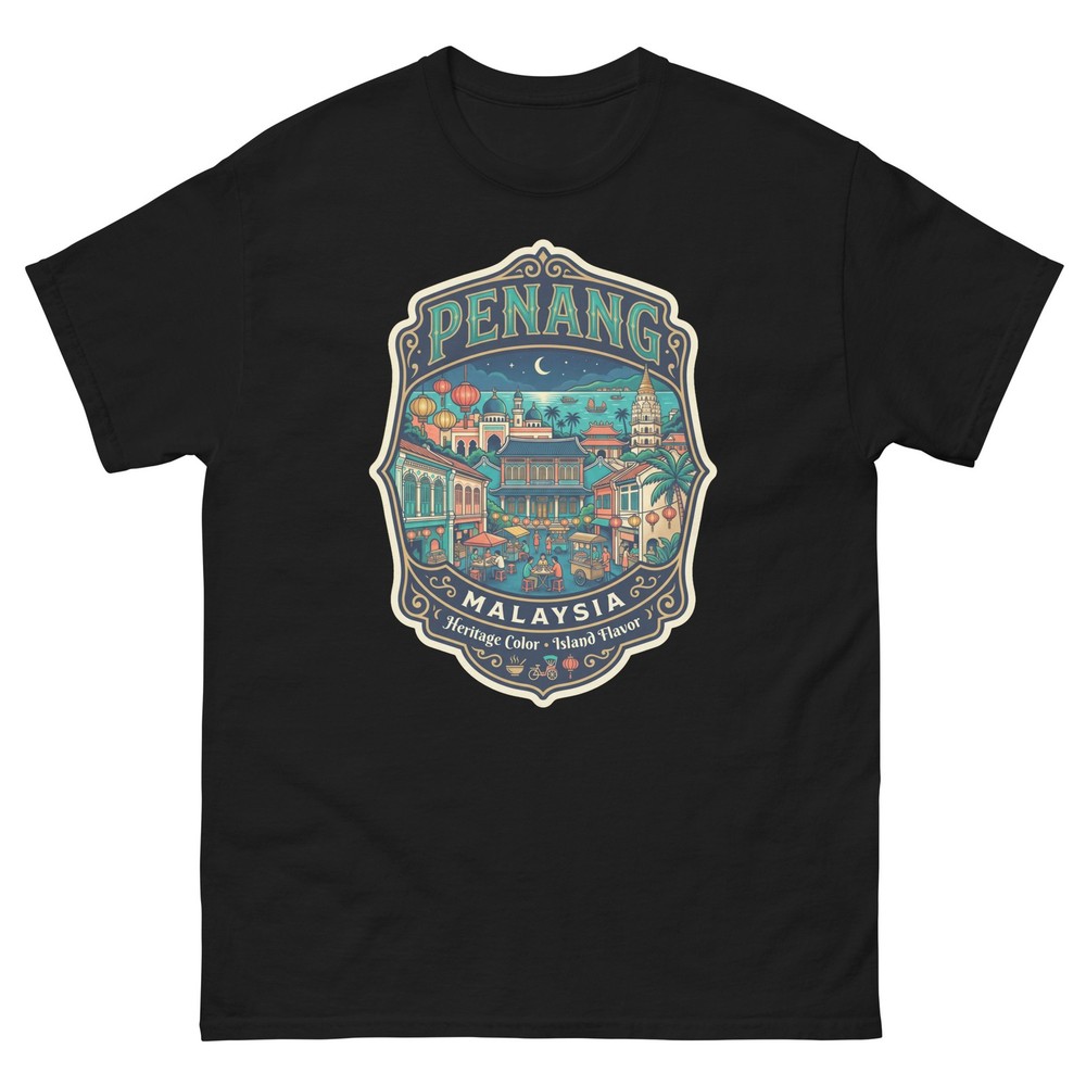 Penang Malaysia Heritage Graphic T-Shirt Unisex Travel Tee