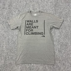 The North Face Shirt Mens Small Gray Walls Are Meant For Climbing Tee Outdoor