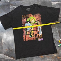 Zelda Majora’s Mask 3D Link Faded Graphic Game T-Shirt Black Size L