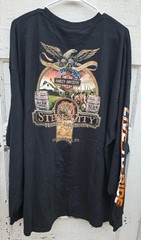 Harley Davidson T Shirt Men’s 3XL Long Sleeve Washington Pa. Black Steel City