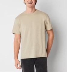JA John Ashford Men’s Soft Jersey Short Sleeve Crew-Neck T-Shirt Beige Size XXL