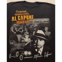 Al Capone Original Gangster Scarface Graphic T-Shirt Black Short Sleeve Men’s XL