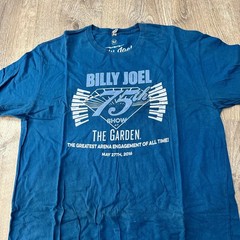 Billy Joel 75th Show Garden TShirt Mens XL Blue Official Barking Irons See PHOTO