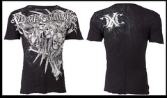 XTREME COUTURE by AFFLICTION Black OUTLAW Short Sleeve Slim Fit T-shirt NWT