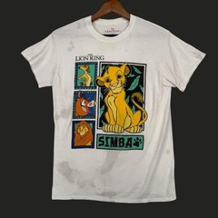 Disney The Lion King T-Shirt Adult Small – Simba Timon Pumbaa Mufasa – White Tee