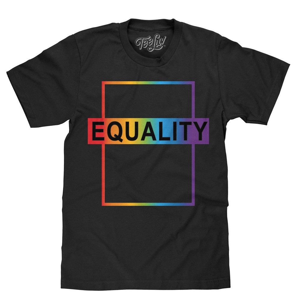 Equality Rainbow Mens T Shirt Black