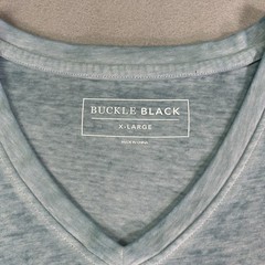 Buckle Black Men’s T-shirt XL (Large Fit) Blue Burnout Short Sleeve V-neck Light