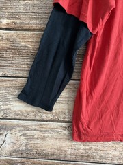 FLAW- Avirex Shirt Mens Extra Large Red Thermal Sleeve Logo y2k (FITS SLIM)